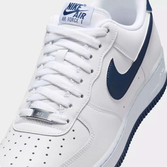 Nike Air Force 1 ‘07 Basketball Sneaker - White/Midnight Navy - Picture 2 of 7